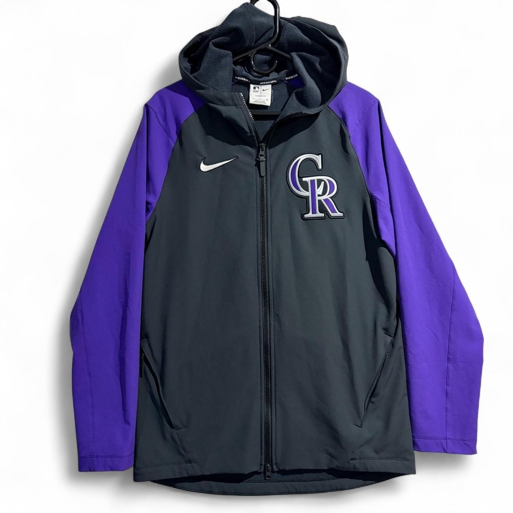 Nike Colorado Rockies Therma-Fit Hoodie Jacket Purple Gray MLB NKJB-091N Mens S